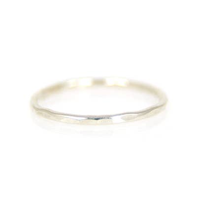 Sterling Silver Hammered Stacking Ring