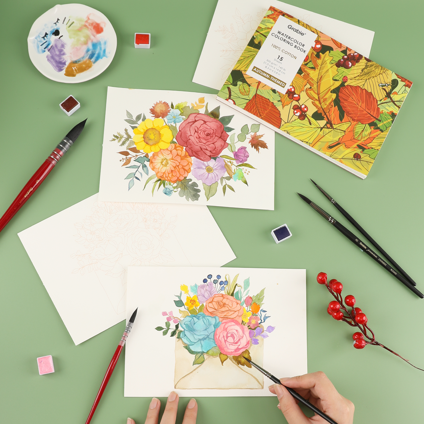 Autumn Watercolor Coloring Club Box