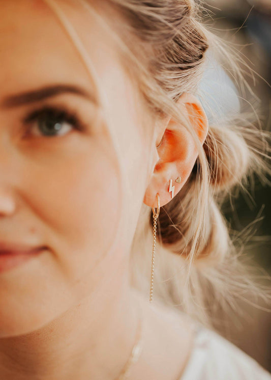 Tiny Lightning Bolt Studs