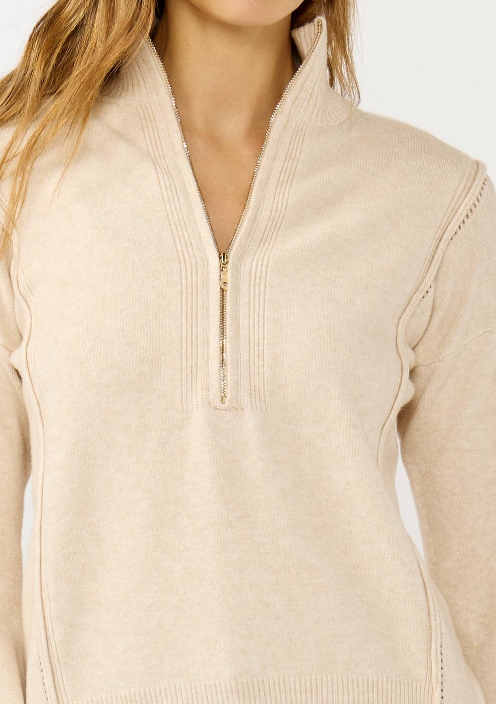 Half Zip Turtleneck Sweater