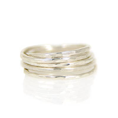 Sterling Silver Hammered Stacking Ring