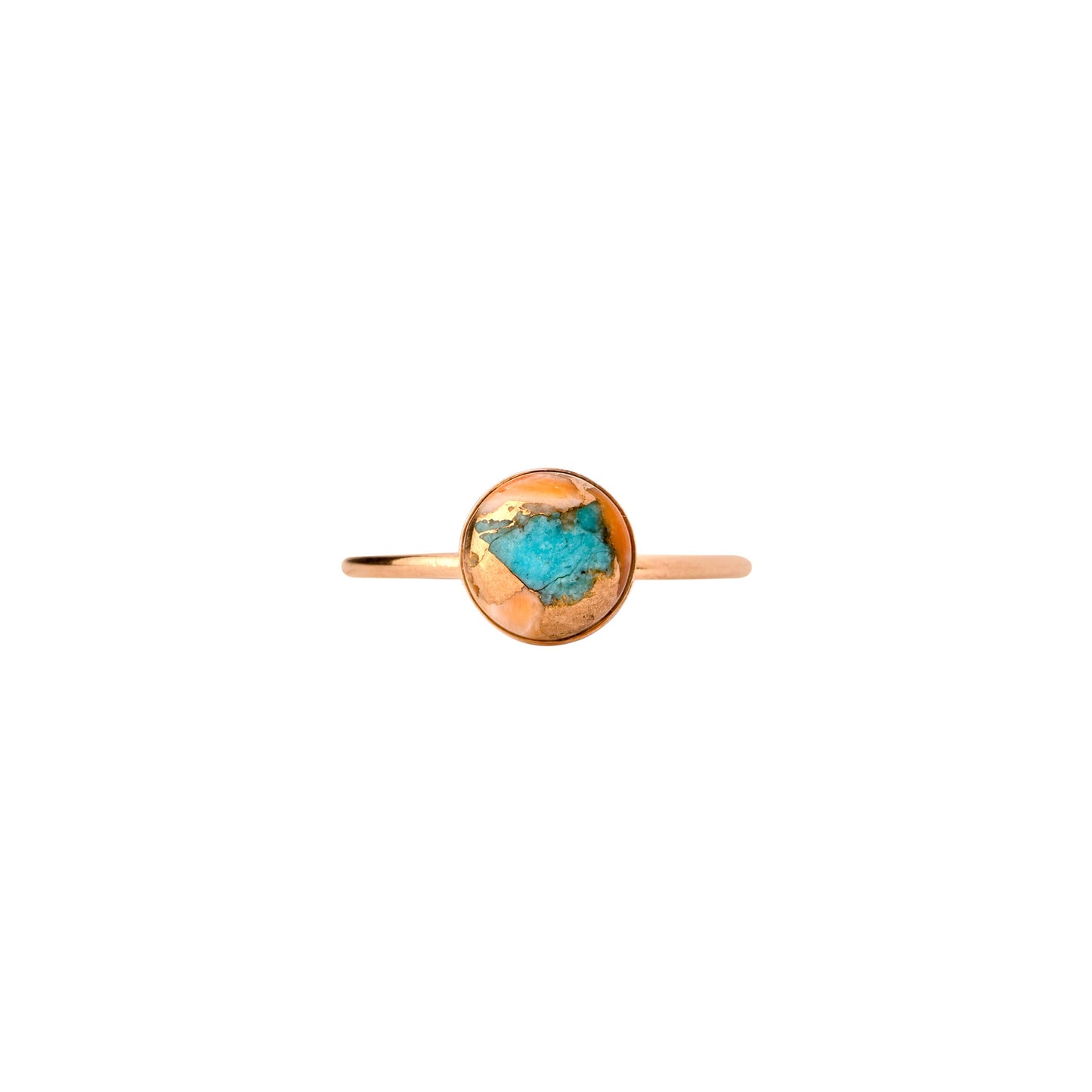 Large Oyster Turquoise Ring Orange Turquoise Real Stone Ring