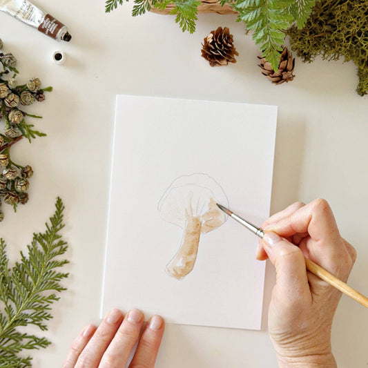 Mushrooms Paintable Notecards
