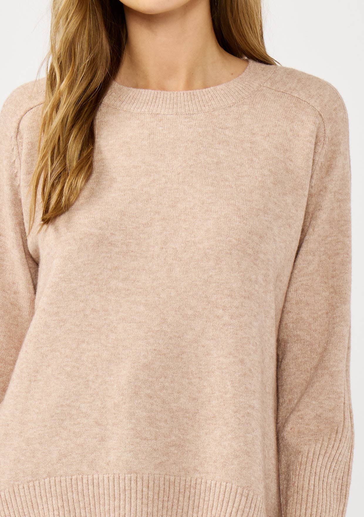 Side Slit Ribbed Knit Sweater