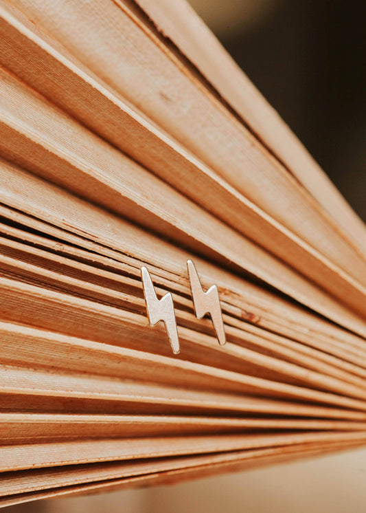 Tiny Lightning Bolt Studs