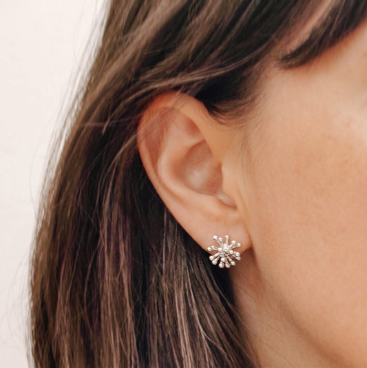 Sterling Silver Dandelion Studs by Rebecka Froberg