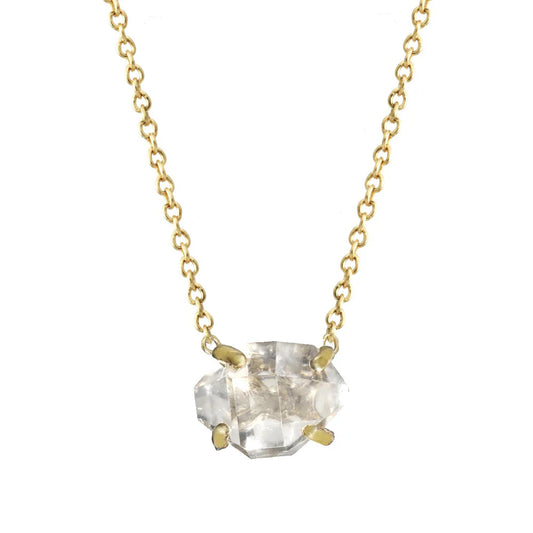 Herkimer Diamond Pendant 14K Gold Necklace by Rebecka Froberg