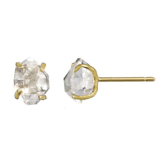 Herkimer Diamond 14K Gold Stud Earrings by Rebecka Froberg