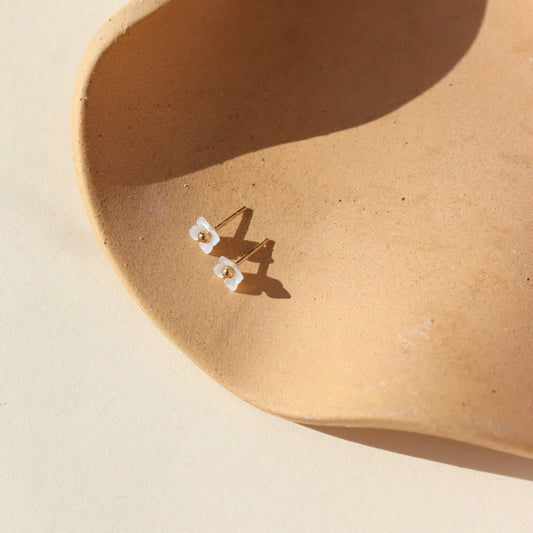 Mother of Pearl Flower Studs