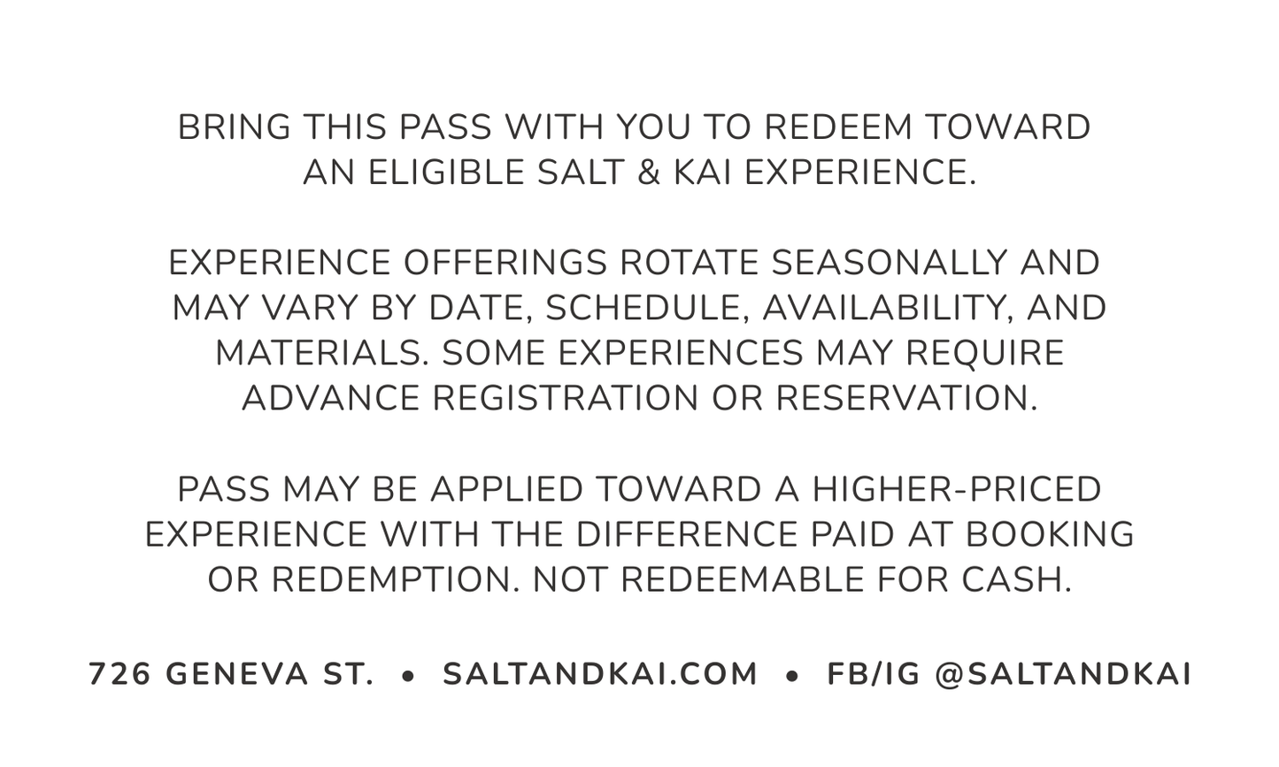 Salt & Kai Experience Pass