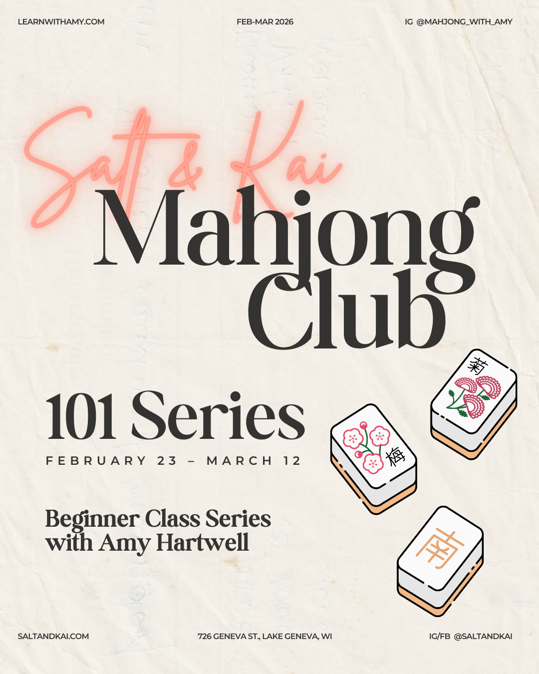 Mahjong Club (101 Series) • Mar 4 | 9am