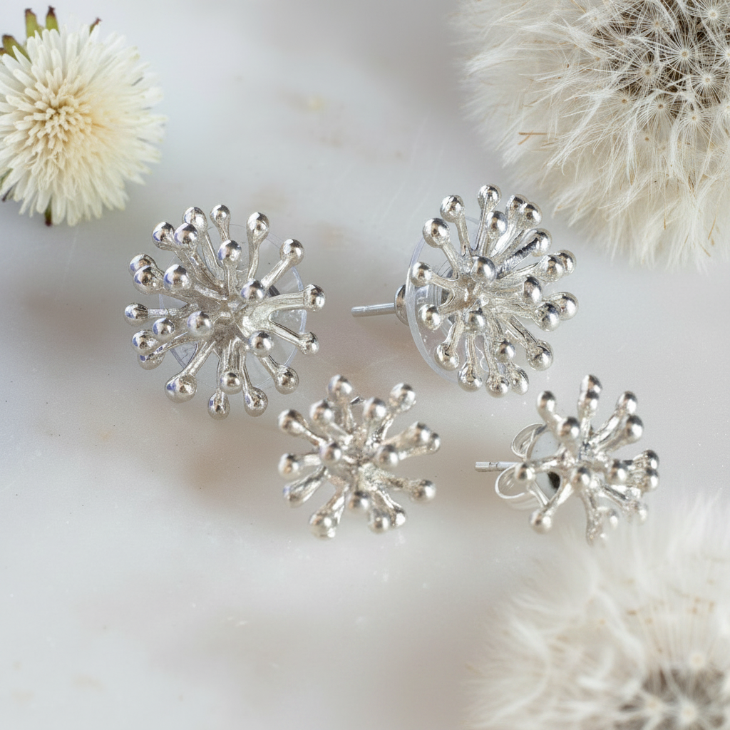 Sterling Silver Dandelion Studs by Rebecka Froberg