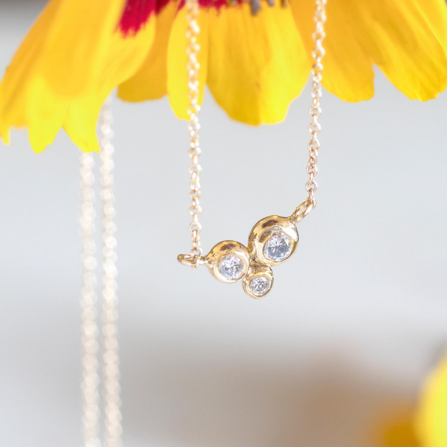 Triple Constellation Champagne Diamond 18K Necklace by Rebecka Froberg