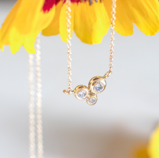 Triple Constellation Champagne Diamond 18K Necklace by Rebecka Froberg