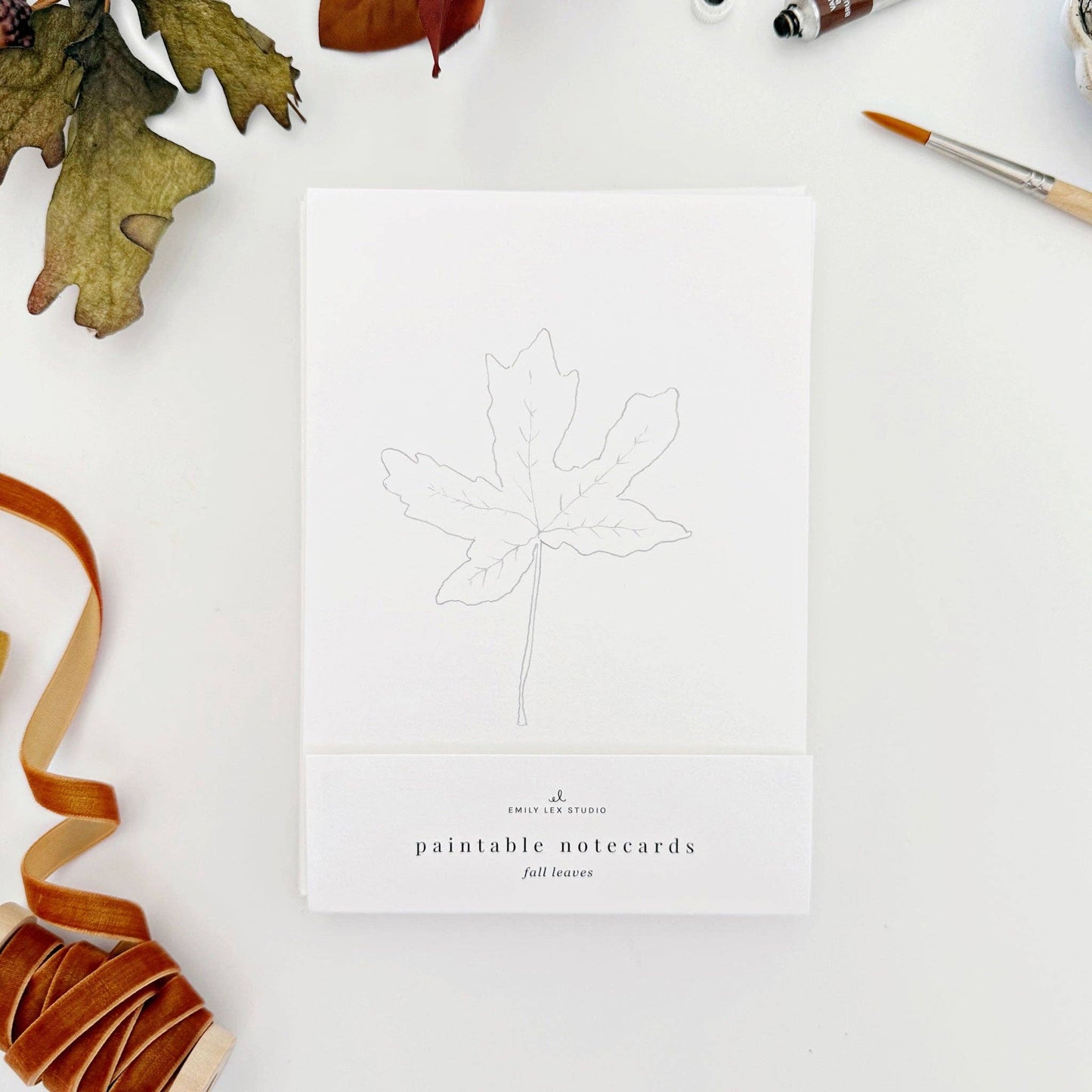 Fall Leaves Paintable Notecards