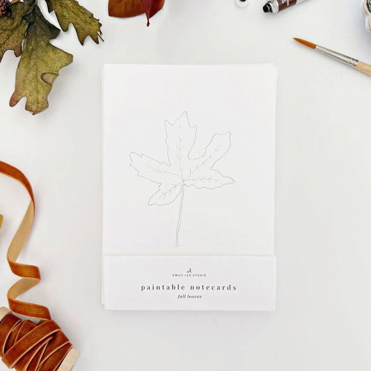 Fall Leaves Paintable Notecards