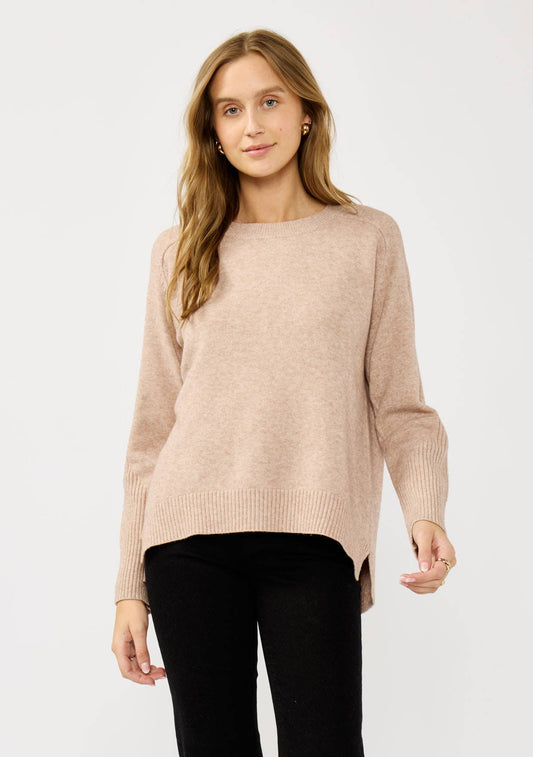 Side Slit Ribbed Knit Sweater