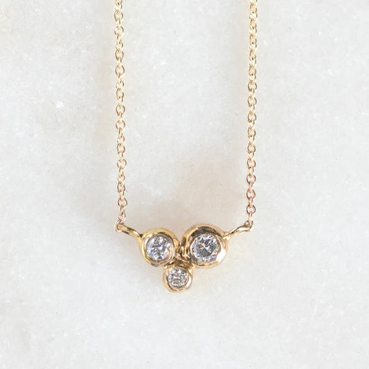 Triple Constellation Champagne Diamond 18K Necklace by Rebecka Froberg